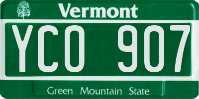 VT license plate YCO907