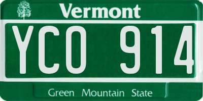 VT license plate YCO914