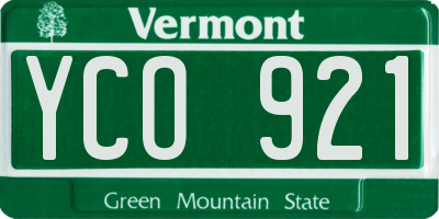 VT license plate YCO921