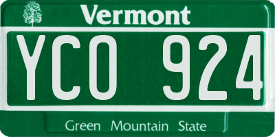 VT license plate YCO924