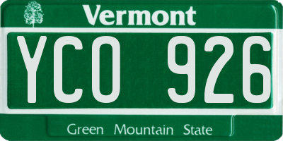 VT license plate YCO926