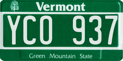 VT license plate YCO937