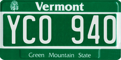 VT license plate YCO940