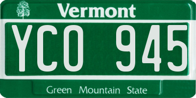 VT license plate YCO945