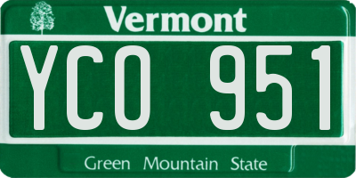 VT license plate YCO951