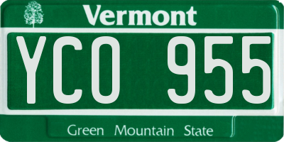 VT license plate YCO955