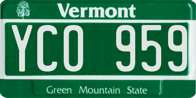 VT license plate YCO959