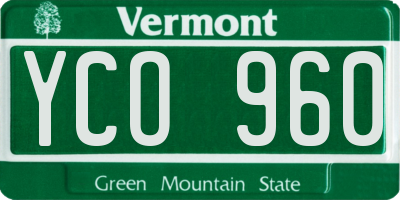 VT license plate YCO960