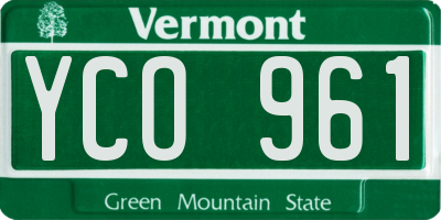 VT license plate YCO961