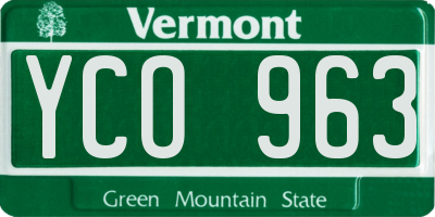 VT license plate YCO963