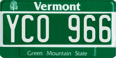 VT license plate YCO966