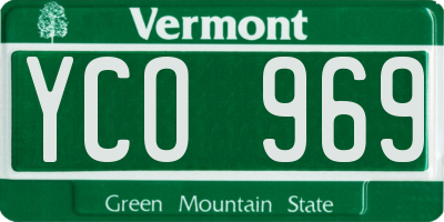 VT license plate YCO969