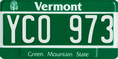 VT license plate YCO973
