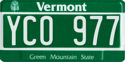 VT license plate YCO977