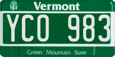 VT license plate YCO983