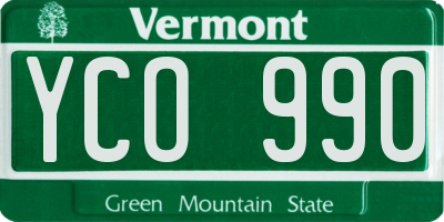 VT license plate YCO990