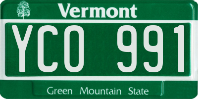 VT license plate YCO991
