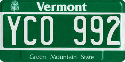 VT license plate YCO992