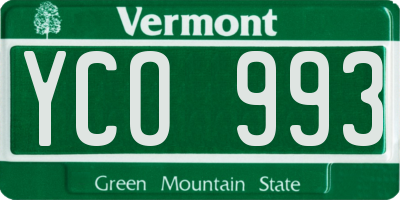 VT license plate YCO993
