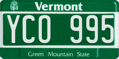 VT license plate YCO995