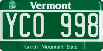VT license plate YCO998