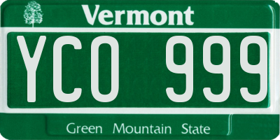 VT license plate YCO999