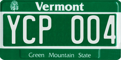 VT license plate YCP004