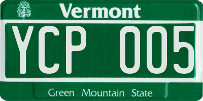 VT license plate YCP005