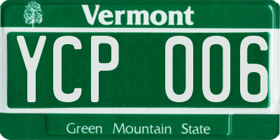 VT license plate YCP006