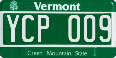 VT license plate YCP009