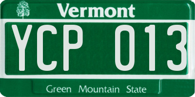 VT license plate YCP013