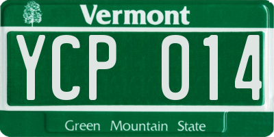 VT license plate YCP014