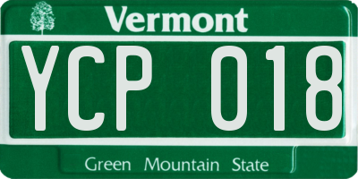 VT license plate YCP018