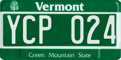 VT license plate YCP024