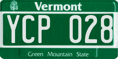 VT license plate YCP028