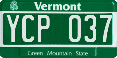 VT license plate YCP037