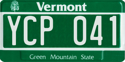 VT license plate YCP041