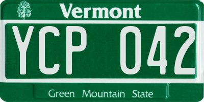 VT license plate YCP042