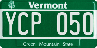VT license plate YCP050
