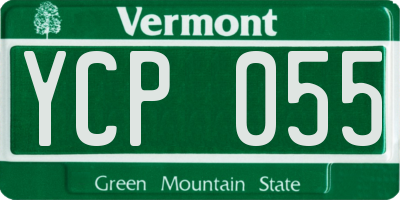 VT license plate YCP055