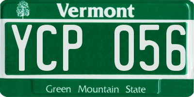 VT license plate YCP056