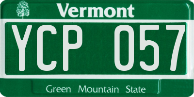 VT license plate YCP057