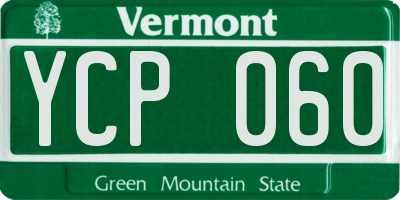 VT license plate YCP060