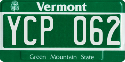 VT license plate YCP062
