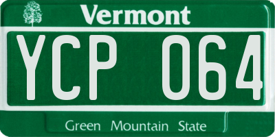 VT license plate YCP064
