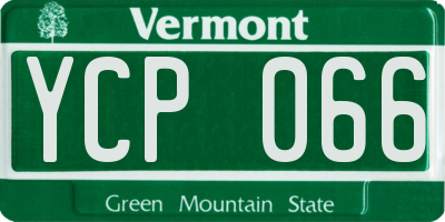 VT license plate YCP066