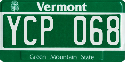 VT license plate YCP068