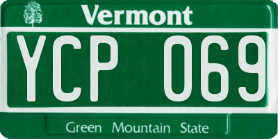 VT license plate YCP069