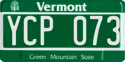 VT license plate YCP073