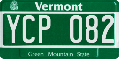 VT license plate YCP082